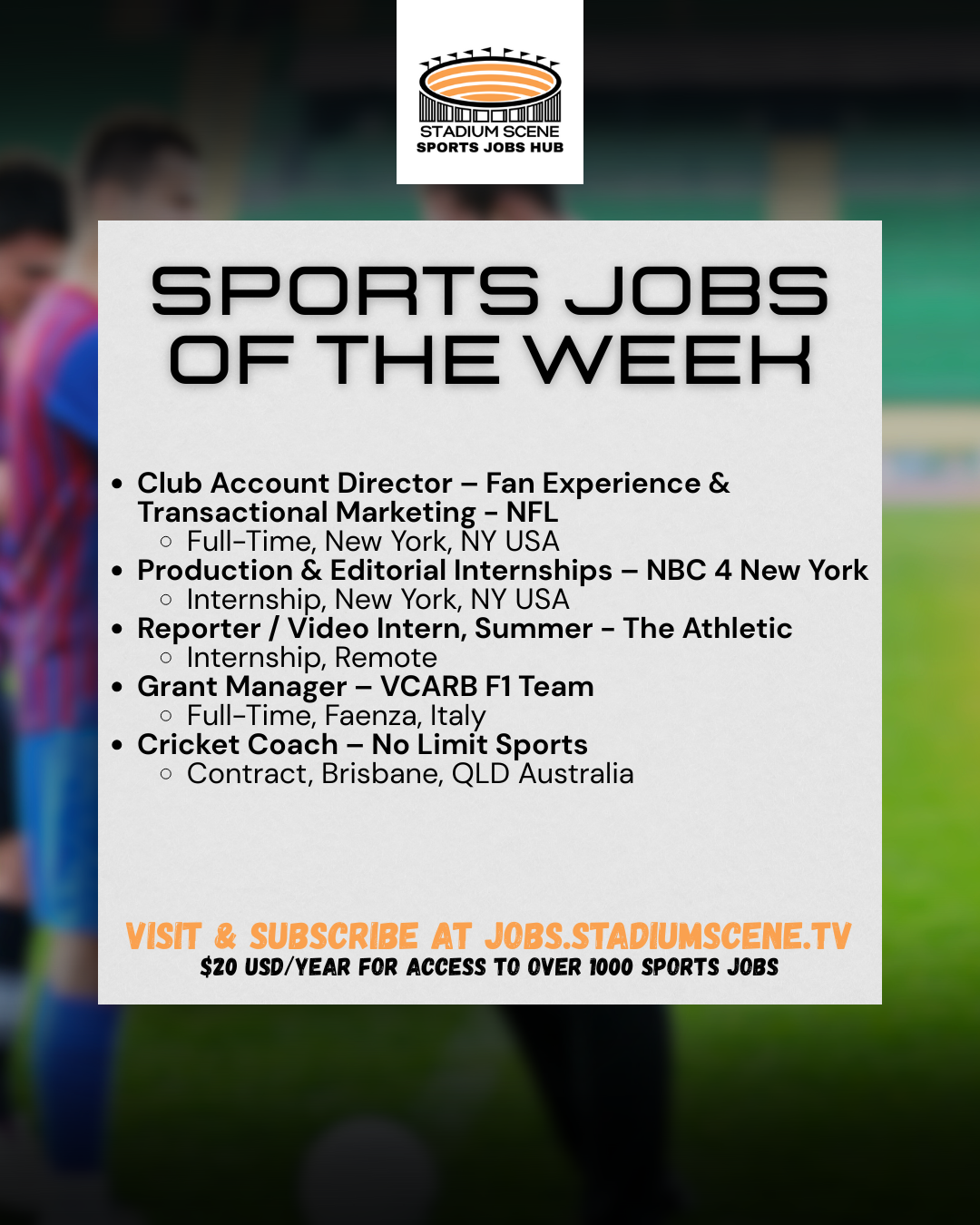 Sports Jobs Rundown - November 12, 2025