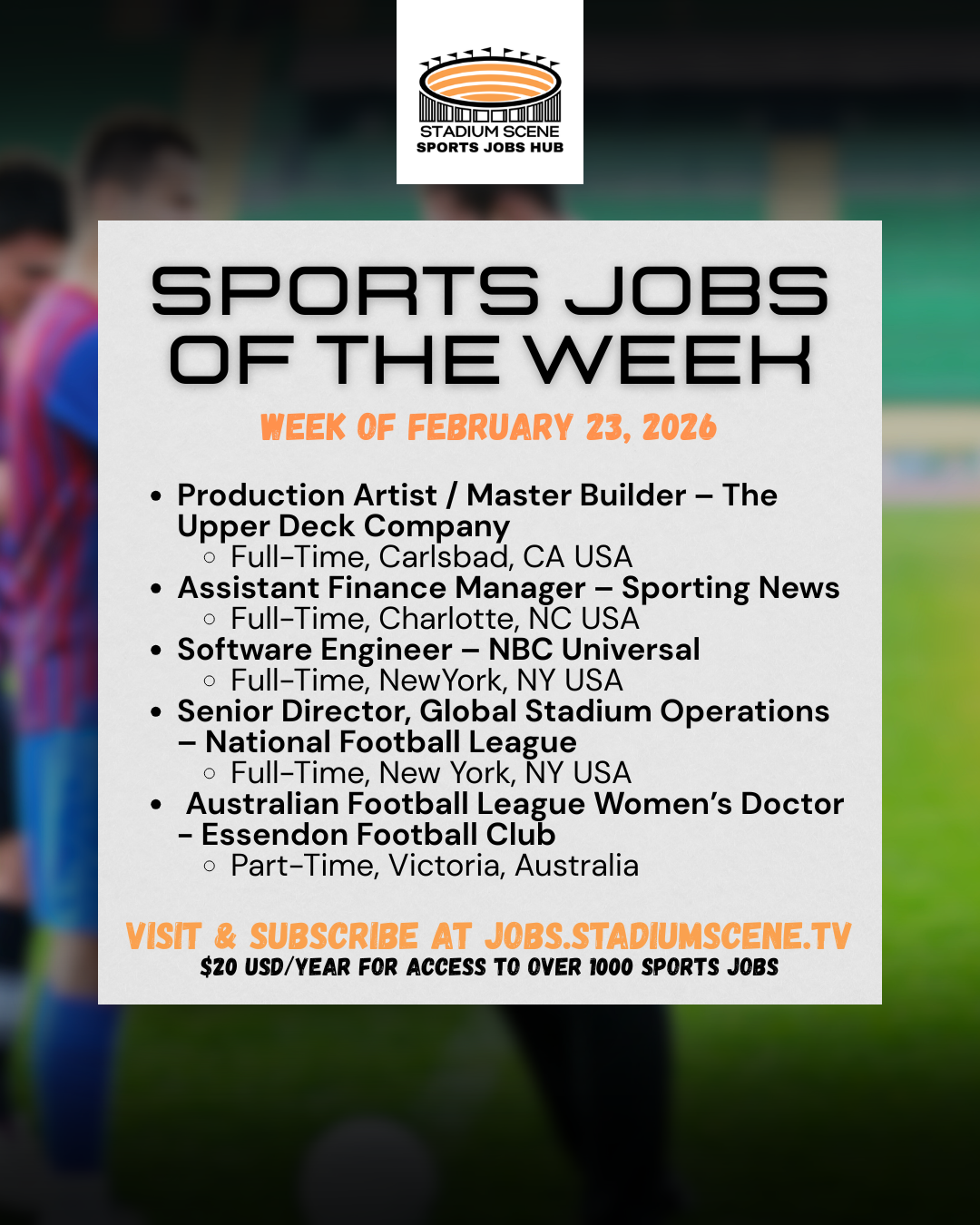 Sports Jobs Rundown - February 25, 2026