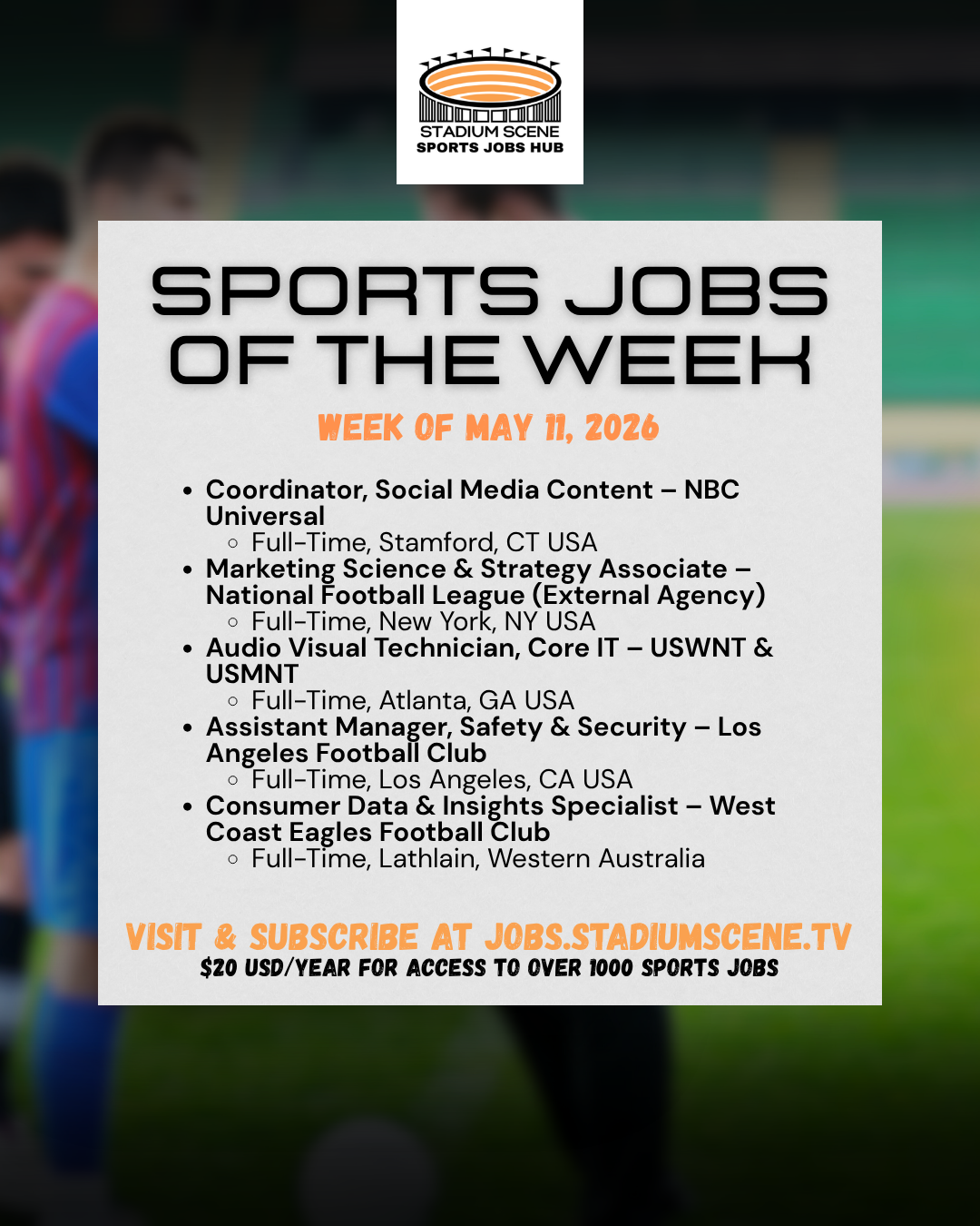 Sports Jobs Hub - May 13, 2026