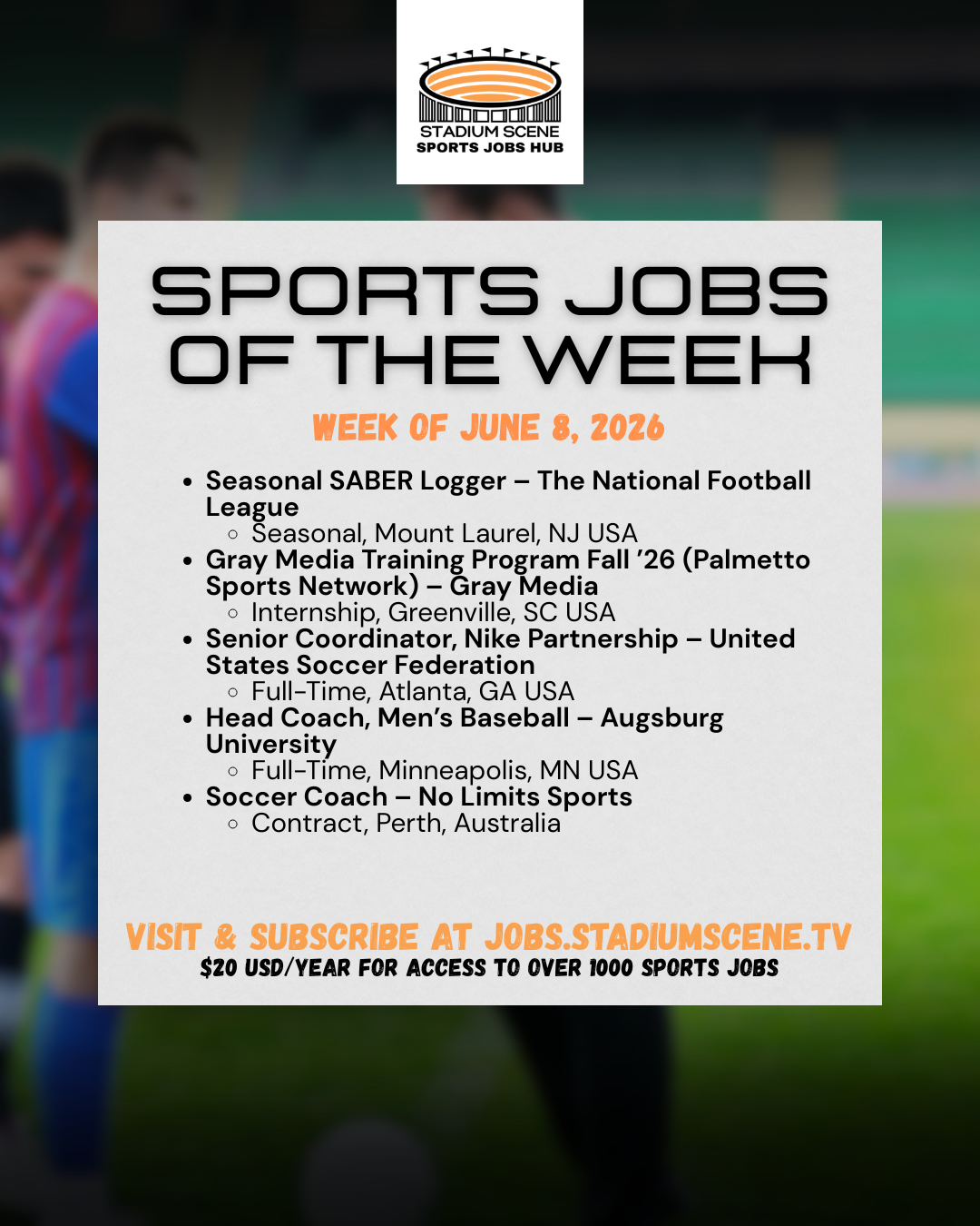 Sports Jobs Rundown - June 10, 2026 Featured Image