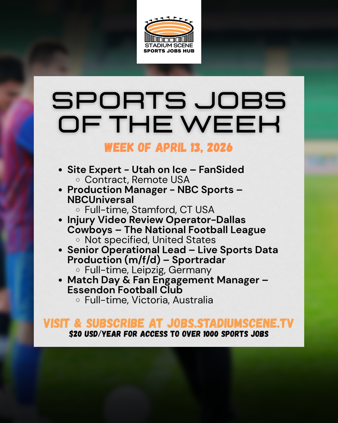 Sports Jobs Rundown - April 15, 2026 Featured Image