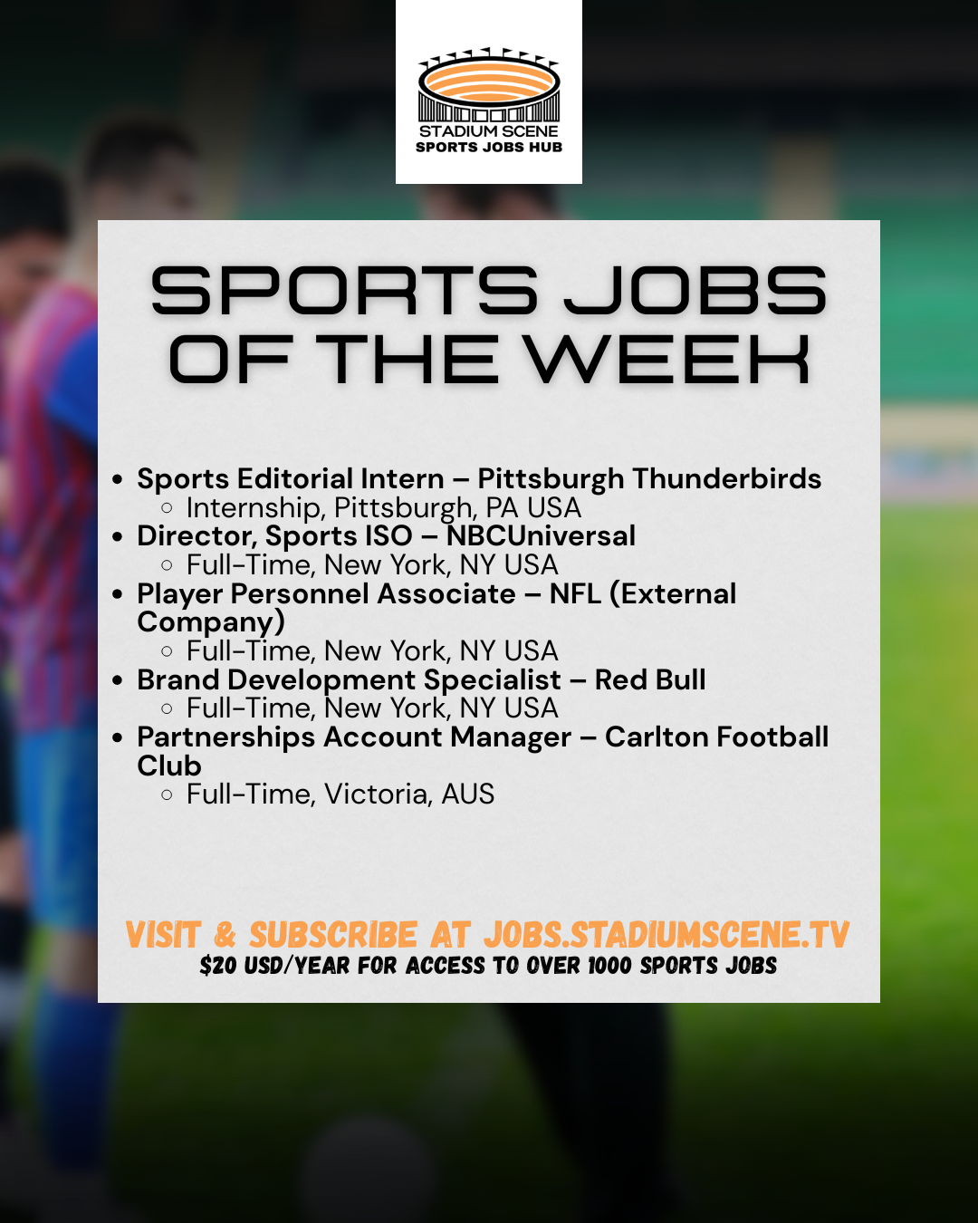 Sports Jobs Rundown - November 5, 2025