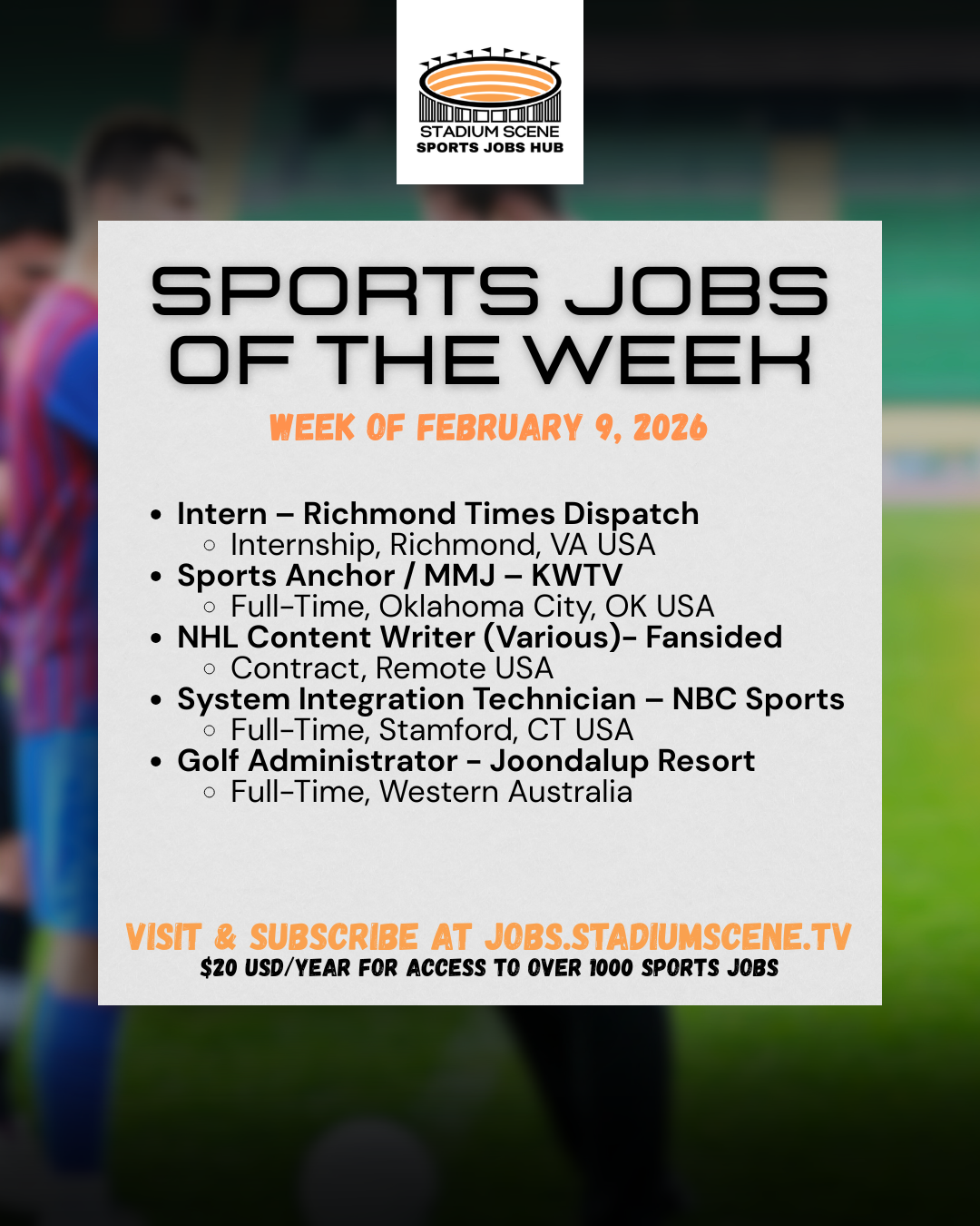 Sports Jobs Rundown - February 1, 2026 Featured Image