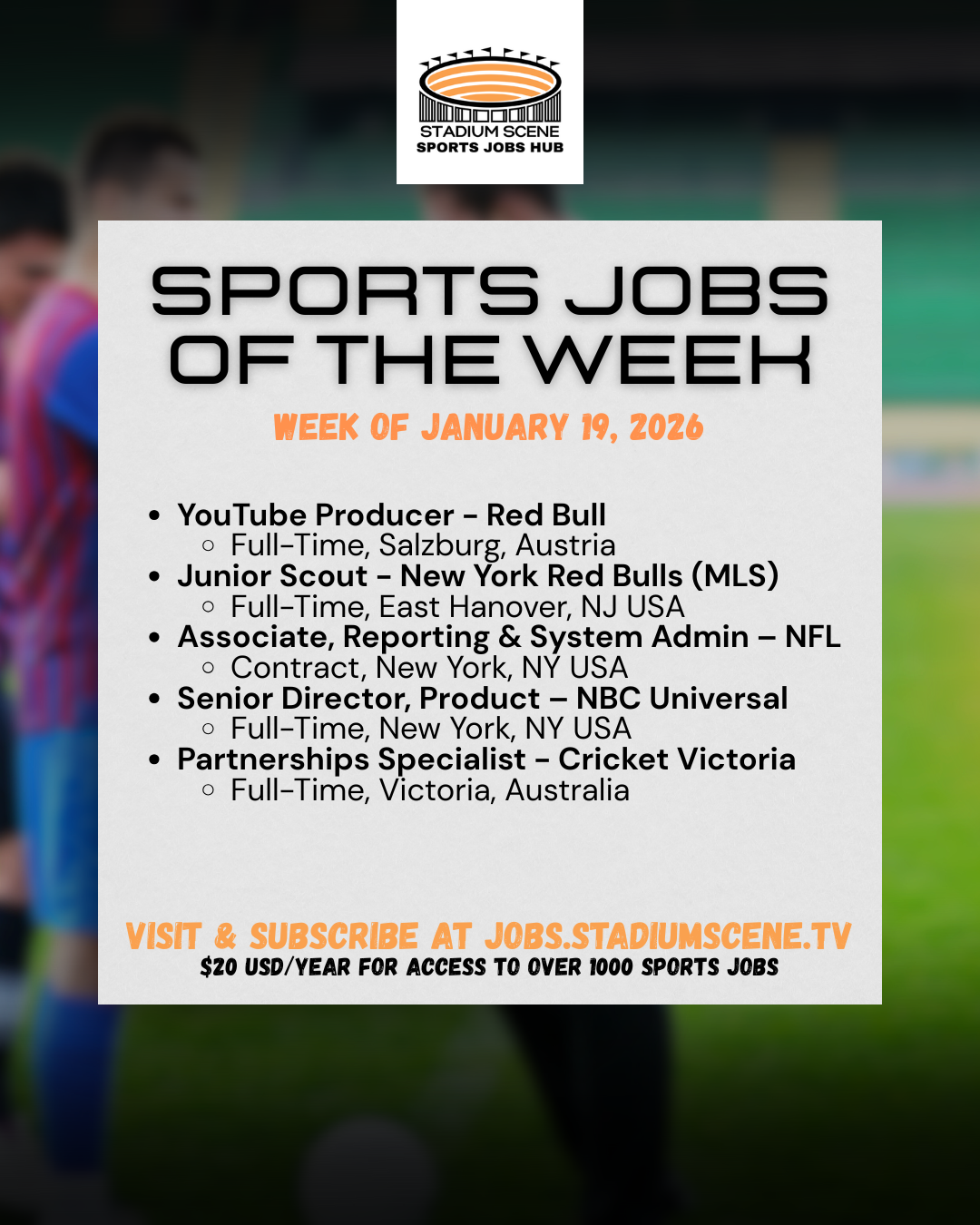 Sports Jobs Rundown - January 21, 2026 Featured Image
